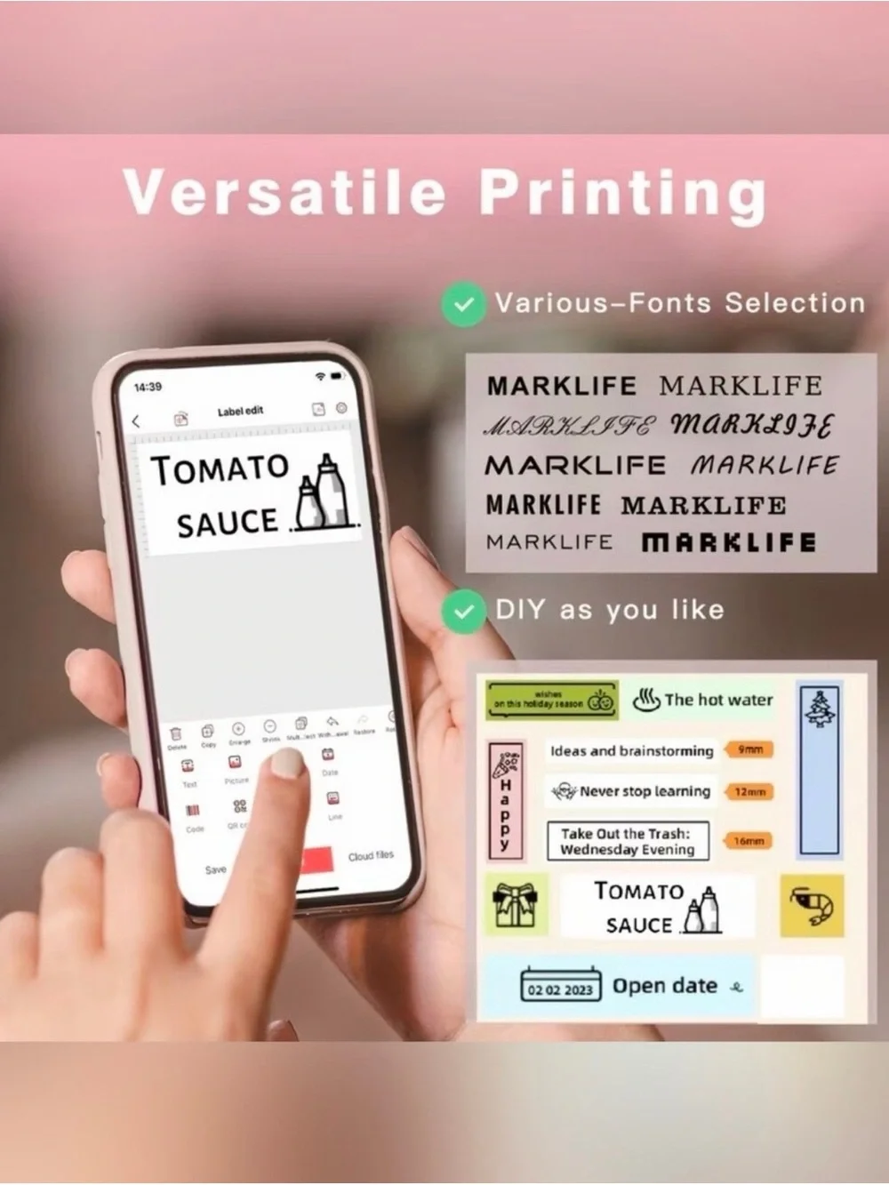 Mark Life Pink Portable Label Printer
